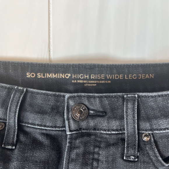 Chicos High Rise Wide Leg Jeans Size 6 - Picture 4 of 6